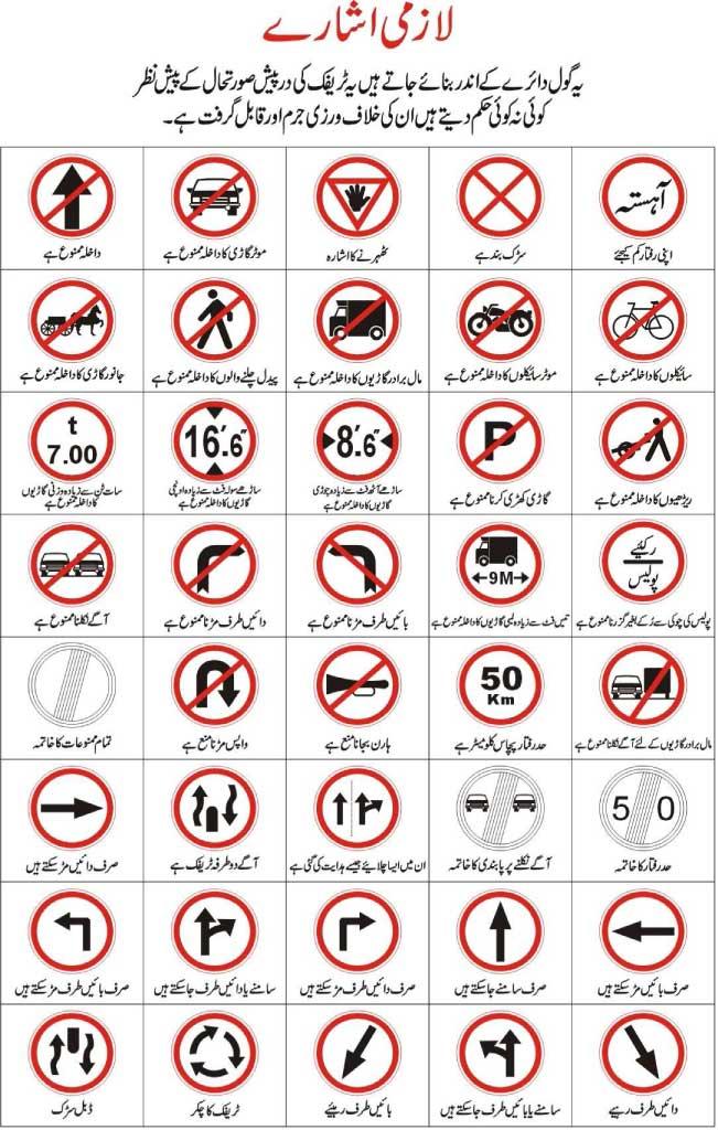 Traffic Signs In Pakistan